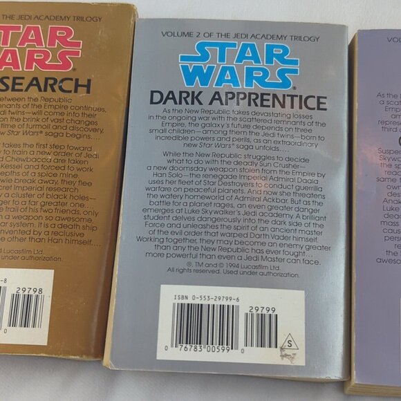Star Wars The Jedi Academy Trilogy Paperback Book Set Kevin J Anderson 1994 - Picture 6 of 14